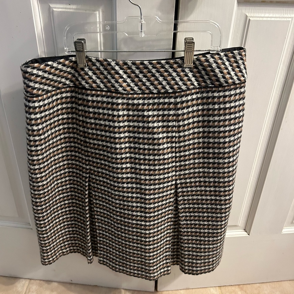 Talbots Houndstooth Plaid Skirt